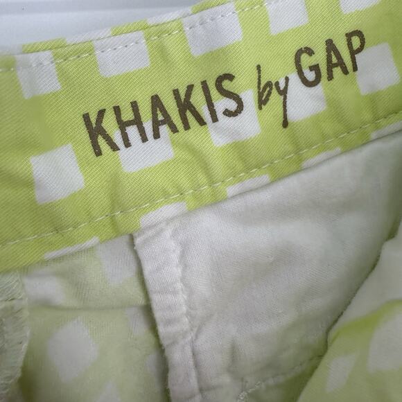 GAP Khaki Shorts Women size 6 Sunkissed Green Gingham 3.5 inseam - Picture 9 of 11